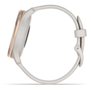 Garmin Vivomove Trend, Silicone band, Peach Gold Stainless Steel Bezel cu carcasa Ivory Case