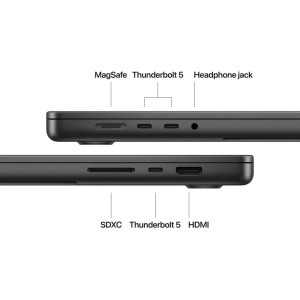 Apple 16.2'' MacBook Pro 16 Liquid Retina XDR, Apple M4 Pro chip (14-core CPU), 48GB, 512GB SSD, Apple M4 Pro 20-core GPU, macOS, Space Black, INT keyboard, 2024
