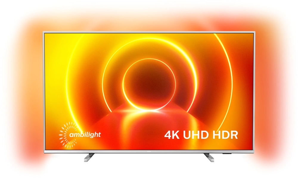 Televizor LED Philips Smart TV 43PUS7855/12 Seria PUS7855/12 108cm argintiu 4K UHD HDR Ambilight cu 3 laturi