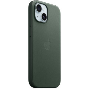 Apple Protectie pentru spate, material FineWoven, cu MagSafe pentru iPhone 15, culoare Evergreen