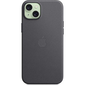 Apple Protectie pentru spate, material FineWoven, cu MagSafe pentru iPhone 15 Plus, culoare Black