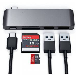 Satechi USB-C Hub 2x USB, 1x microSD, Space Grey
