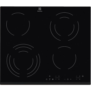 Plita incorporabila Electrolux EHF6343FOK, Vitroceramica, 4 zone gatit, Control touch, 59 cm, Sticla neagra
