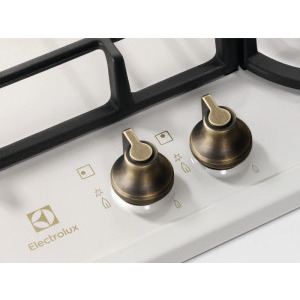 Electrolux EGH6343RON, Gaz, 4 arzatoare, Gratare de fonta, 60 cm, Rustic crem