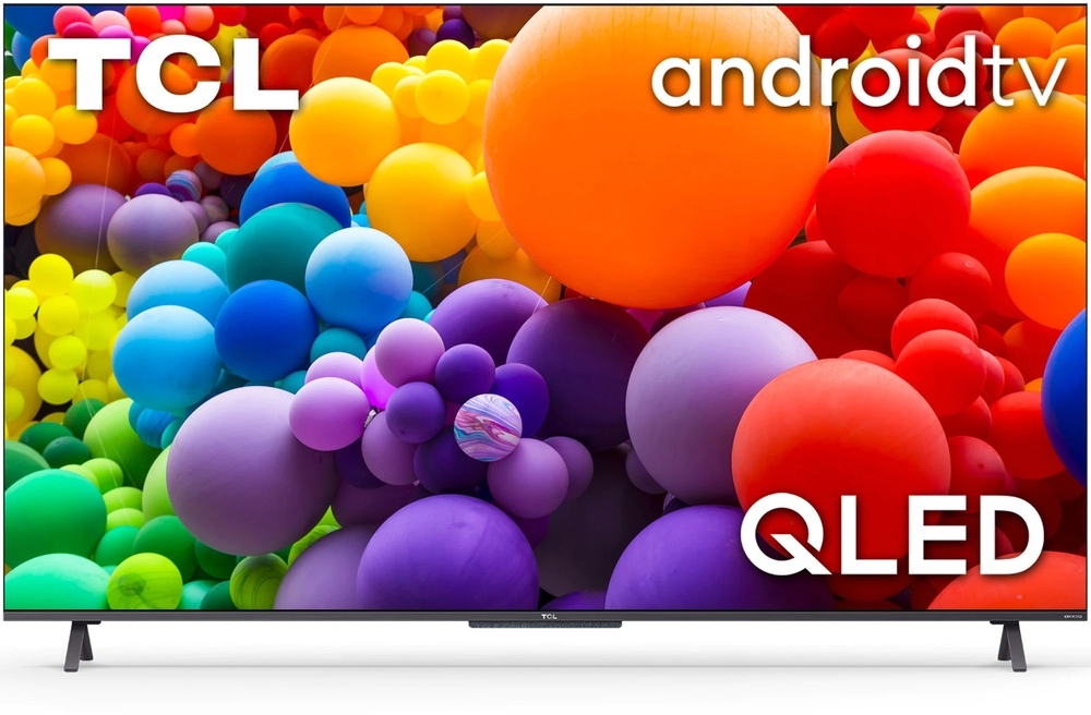 Televizor LED TCL Smart TV Android QLED 75C721 Seria C721 189cm argintiu-negru 4K UHD HDR