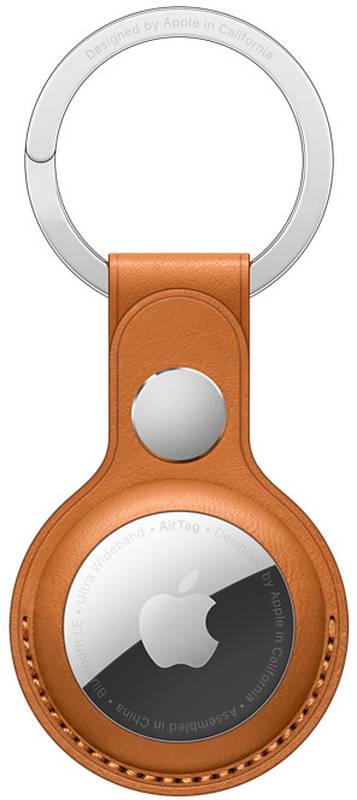 Accesoriu Apple AirTag Leather Key Ring, Golden Brown