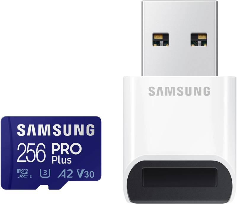 Card memorie Samsung Micro SDXC PRO Plus (2021) UHS-I U3 Clasa 10 256GB + Cititor card
