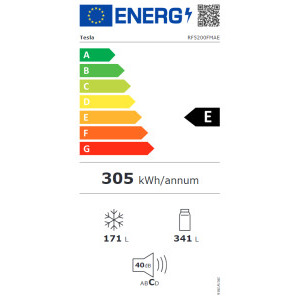 Tesla RF5200FMAE, 512 L, Clasa E, Total No Frost, Inverter, Display LED, 190 cm, Dark Inox