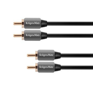 Kruger&Matz 2x RCA Male - 2x RCA Male 0.5m, negru