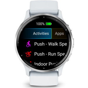 Garmin Venu 3, GPS, Wi-Fi, curea silicon, 45mm, Silver/Whitestone