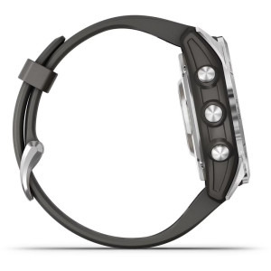 Garmin Fenix 7S Pro Solar, Glass, curea Graphite, Argintiu