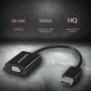 AXAGON 1x DisplayPort 1.1a Male - 1x VGA Female, 0.16 m, negru