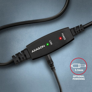 AXAGON USB 2.0 tip A Male - USB 2.0 tip B Male, 15m, negru