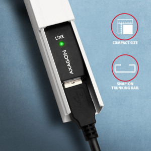 AXAGON USB 2.0 tip A Male - USB 2.0 tip B Male, 15m, negru