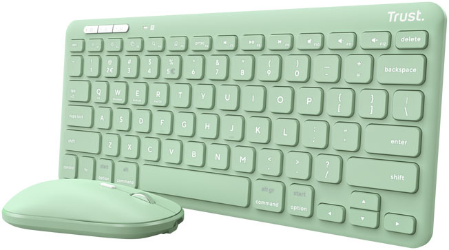 Kit periferice Trust Lyra Wireless, Keyboard & Mouse, Green