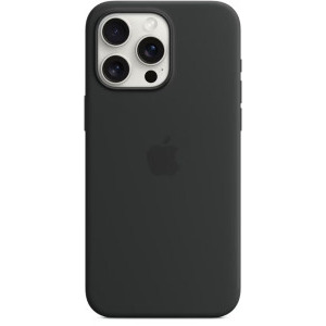 Apple Protectie pentru spate, material silicon, cu MagSafe pentru iPhone 15 Pro Max, culoare Black