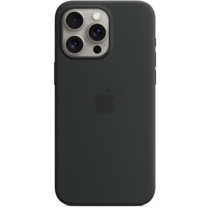 Apple Protectie pentru spate, material silicon, cu MagSafe pentru iPhone 15 Pro Max, culoare Black
