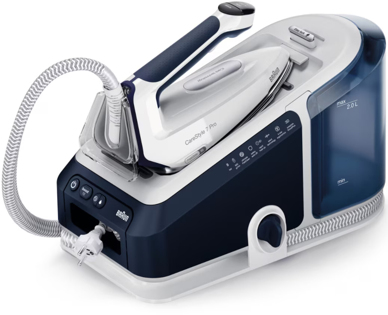 Braun Statie de calcat CareStyle 7 Pro IS7282BL, 2700W, 180g/min, Alb/Albastru