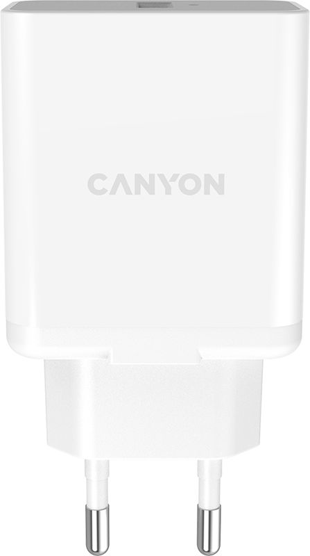 Incarcator retea Canyon H-36-01, 1x USB, White, tehnologia Quick Charge 3.0