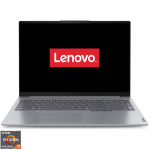 Laptop Lenovo 16 ThinkBook 16 G7 ARP, WUXGA IPS, Procesor AMD Ryzen™ 7 7735HS (16M Cache, up to 4.75 GHz), 32GB DDR5, 1TB SSD, AMD Radeon 680M, No OS, Arctic Grey