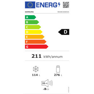 Samsung RB38C600DSA/EF, 390 L, Clasa D, Total No Frost, Digital Inverter, All Around Cooling, SpaceMax, AI Energy, 203 cm, Metal Graphite