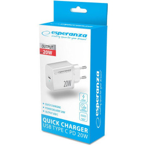 Esperanza 1x USB-C, 20W White