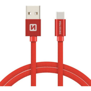 Swissten USB Male la USB-C Male, 2 m, Red