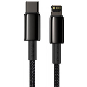 Baseus Tungsten Gold, CATLWJ-01, USB-C Male la Lightning Male, 1 m, Black