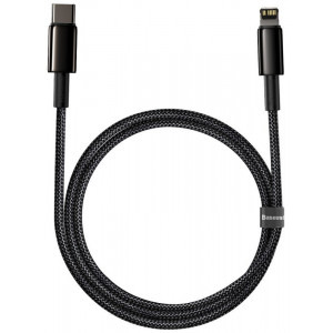 Baseus Tungsten Gold, CATLWJ-01, USB-C Male la Lightning Male, 1 m, Black