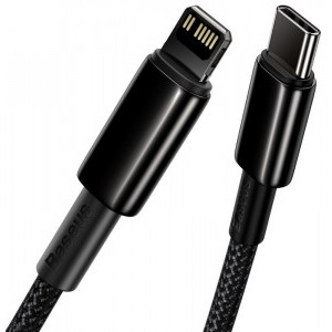 Baseus Tungsten Gold, CATLWJ-A01, USB-C Male la Lightning Male, 2 m, Black
