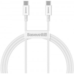 Cablu de date / adaptor Baseus Superior CATYS-B02, USB-C Male la USB-C Male, 1 m, White