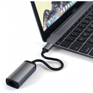 Satechi 1x USB-C Male - 1x RJ45 Female, gri
