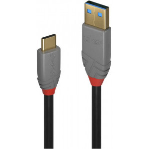 LINDY Anthra, USB 3.1 Male tip A - USB Male tip C, 1.5m, negru-gri