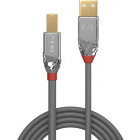 Cablu periferice LINDY Cromo, USB 2.0 Male tip A - USB 2.0 Male tip B, 5m, argintiu