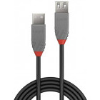 Cablu periferice LINDY Anthra, USB 2.0 Male tip A - USB 2.0 Female tip A, 0.5m, negru-gri