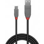 Cablu periferice LINDY Anthra, USB 2.0 Male tip A - microUSB 2.0 Male, 0.5m, negru-gri