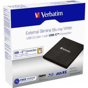 Verbatim External Slimline Blu-ray Writer USB 3.1 gen.1 USB-C