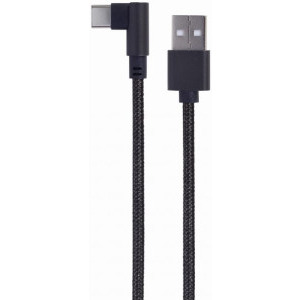 Cablu de date / adaptor Gembird USB Male la USB-C Male, Angled, 0.2 m, Black