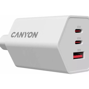 Canyon HEXAGON 65, GaN, 2x USB-C, 1x USB, 65W, Power Delivery, White