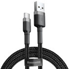 Cablu de date / adaptor Baseus Cafule, USB Male la USB-C Male, 18 W, 3 m, Black