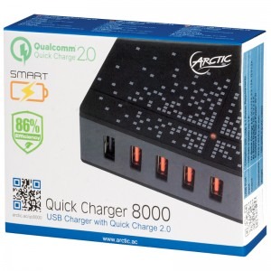 Arctic Quick Charger 8000, Universal, 5x USB, Quick Charge 2.0