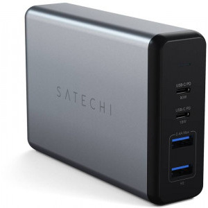 Incarcator retea Satechi 108W USB-C MultiPort 1x USB-C PD, 2x USB 3.0, 1x Qualcomm 3.0, Space Grey