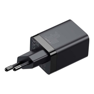 Incarcator retea Baseus Super Si Pro, Quick Charge 30W, 1x USB-C, 1x USB, Black