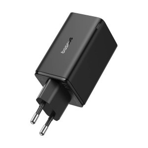 Baseus GaN6 Pro, 2x USB-C, 2x USB, Quick Charge 65W, Black + cablu USB-C
