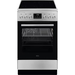 Aragaz AEG CCB56490BM, Vitroceramica, 4 zone de gatit, SteamBake, Sistem de siguranta, Timer, Grill, AirFry, Clasa A, 50 cm, Inox