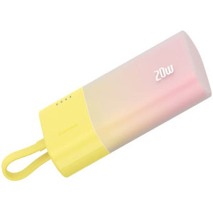 Baseus Popsicle 5200 mAh, 20W, USB-C, cablu incorporat, Yellow