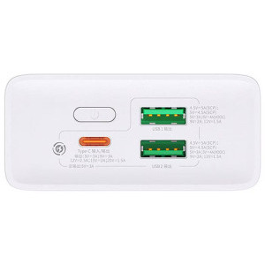 Baseus Adaman2 Digital Display, 20000 mAh, 30W VOOC Edition, White, cablu USB la USB-C inclus