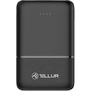 Baterie externa Tellur 5000 mAh, 2x USB, 1x USB-C, Black
