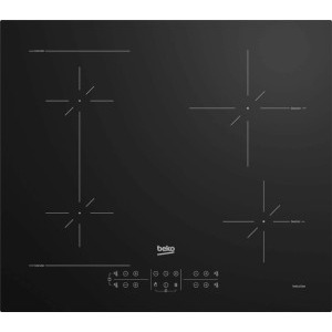 Plita incorporabila Beko HII64200SFMT, Inductie, 4 zone de gatit, IndyFlex, Booster, Power Management, Touch control, 60 cm, Negru