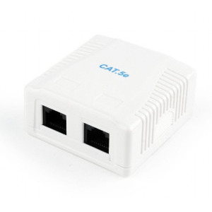 Accesoriu retea Gembird Priza dubla RJ45 pentru cablu UTP CAT5e